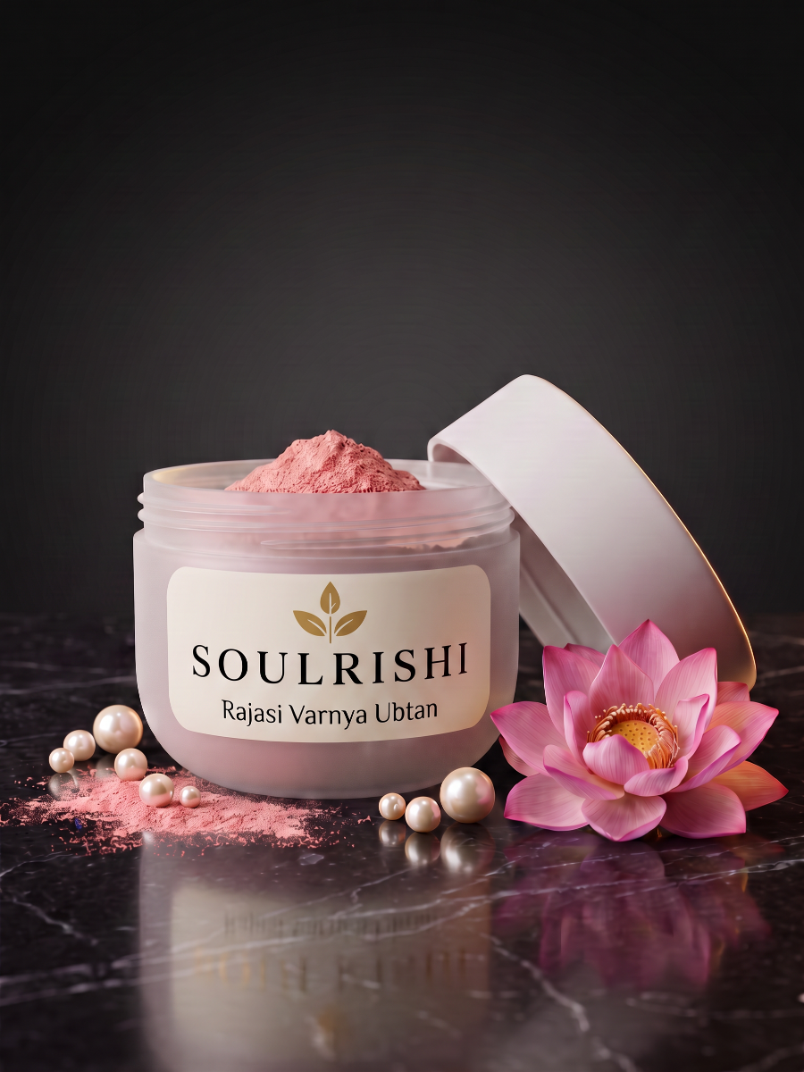 SoulRishi Rajasi Varnya Ayurvedic Ubtan with Pearl and Lotus for glowing even-toned skin